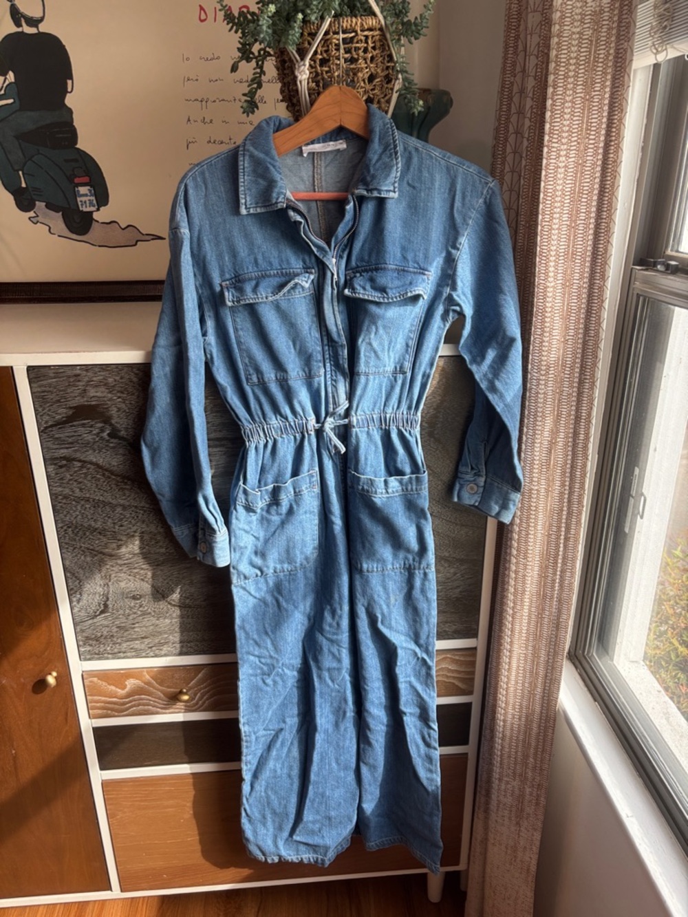 Zara Girl’s Denim Utility Jumpsuit - Light Blue
